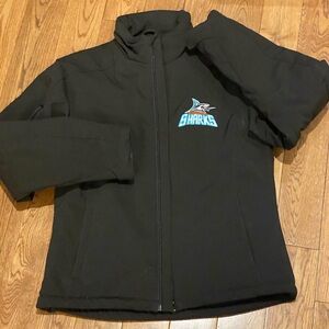 Light weight warm insulated Scarborough Sharks girls hockey coat
